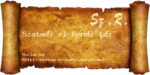 Szatmári Renátó névjegykártya